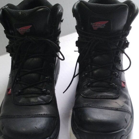 Red Wing Shoes Work Boots Safety Toe EH Rated Black Leather USA Made 10.5 - Picture 8 of 10